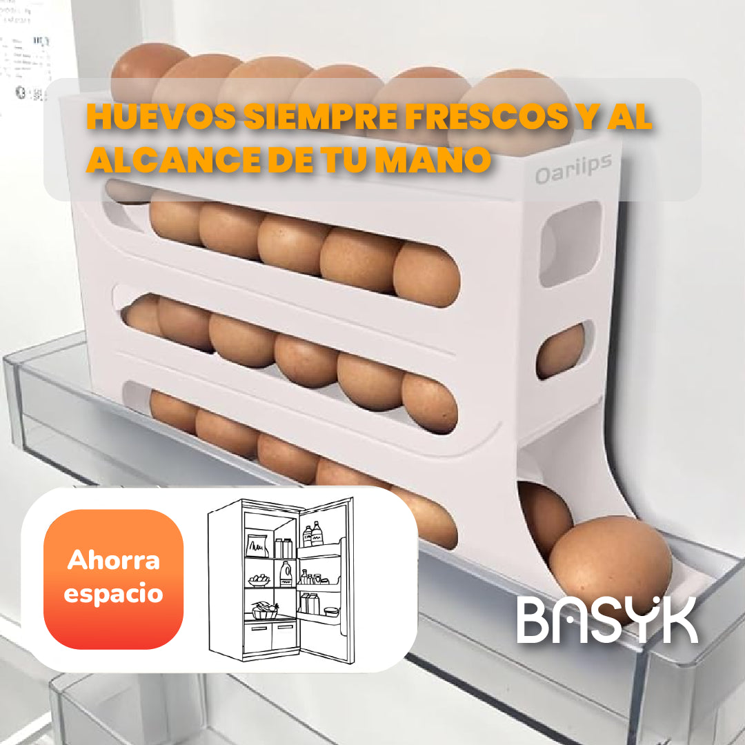 Organizador Automático de Huevos – Ahorra Espacio, Mantén el Orden y Evita Desperdicios en tu Cocina